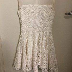 Stylestalker White Crochet Lined Dress (Small)
